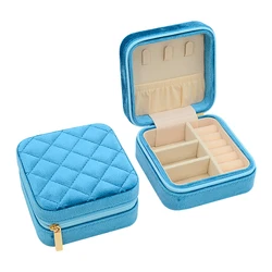 Бархатная Роскошная шкатулка для хранения ювелирных изделий на молнии