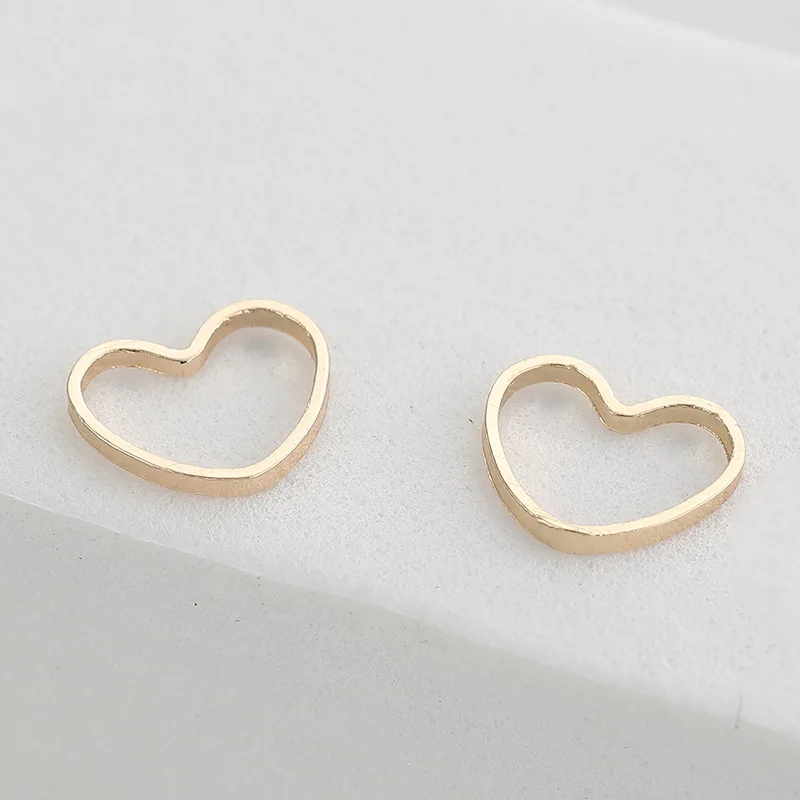 Copper diy jewelry material real gold plated love heart water drop star pendant color preservation golden pendant