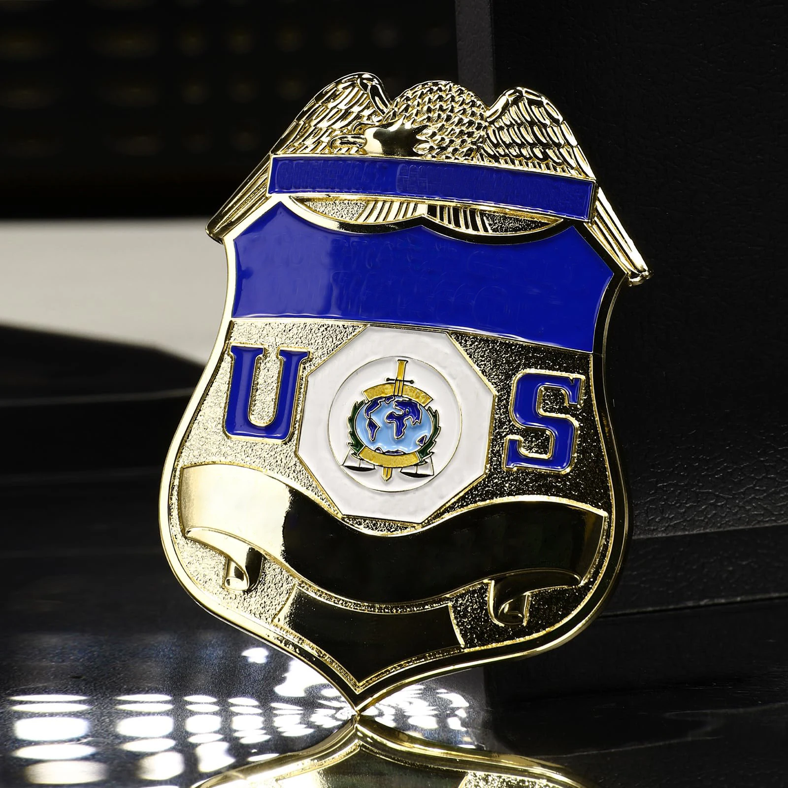 Wholesale Custom Oval Metal Badge for Security Uniforms Blank Secured Emblem