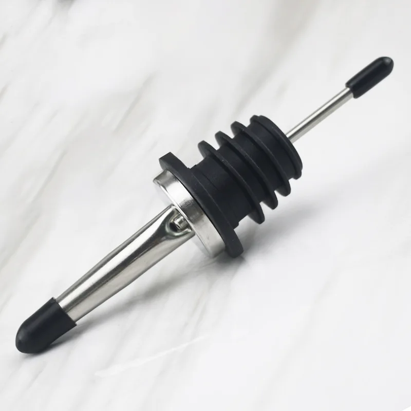 Stainless Steel Classic Bottle Pourers with Rubber Dust Cap, Speed Wine Bottle Pourer for Liquor Bottle, Oil Bottles