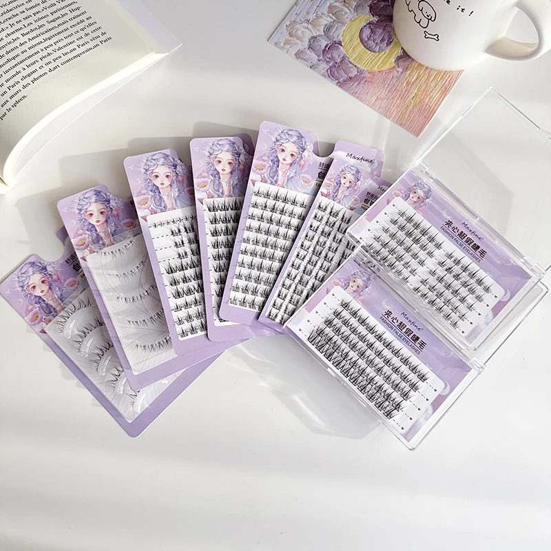 Manga Lashes Individual Cluster Eyelashes Quick DIY Eyelash Extensions KIT Cosplay Lashes Natural Feather Synthetic Hair 1 Pcs