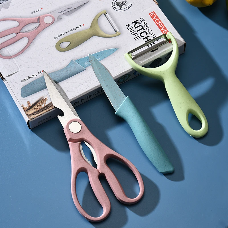 Colorful Series 5 Pcs Kitchen Knife Set Stainless Steel Chef Knives 3 Pcs Kitchen Knife Set With Gift Box