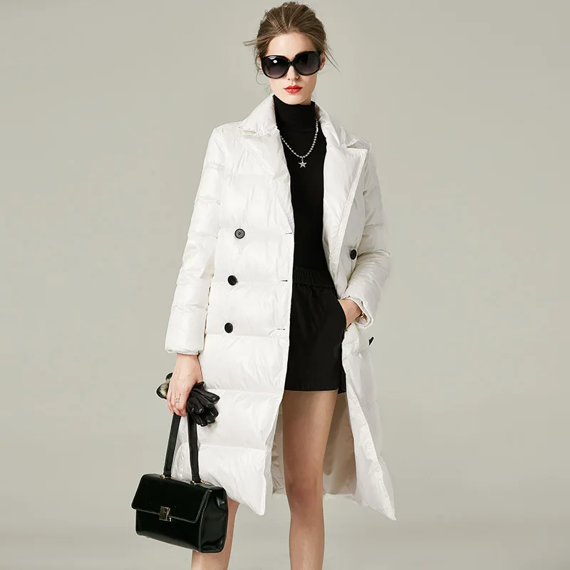 Oem Real Luxury Parka Mujer Duck Down Jacket Fur Long Coat Women Winter Windbreak