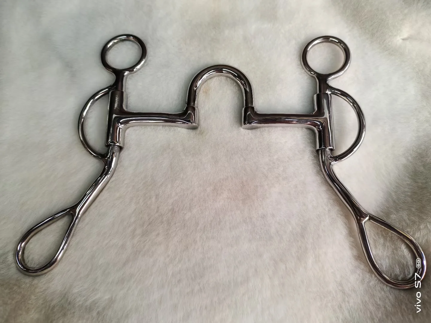 Horshi new stainless steel full cheek bit equestrian products full cheek double jointed short horse mouth bits