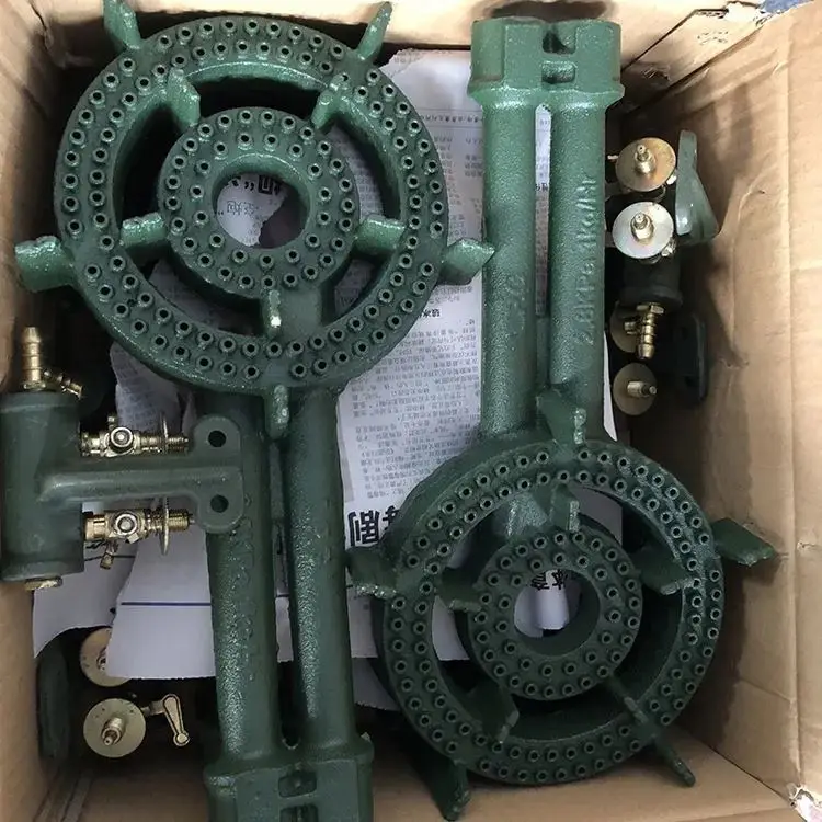 Commercial Custom Enameled Delicate Appearance High Pressure Cast Iron 2 Burner Gas Stove Ring Burners