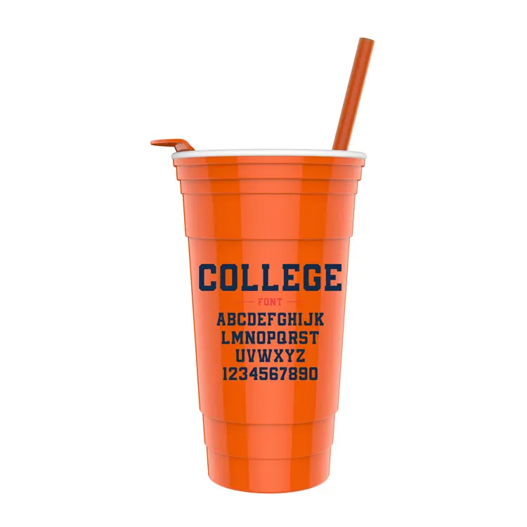 Pp cup Wholesale BPA Free hot sale personalized custom printed reusable Beer coffee drinking pp party plastic cup with lid