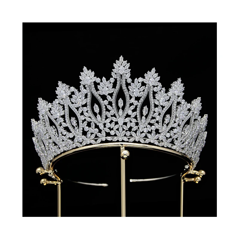 Bridal Crown Headwear high Quality Cubic Zirconia Luxury Wedding Tiara Crown Accessories for Bride Headband Fashion Jewelry