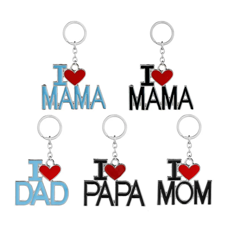 Promotion gift mothers day gift fathers day gifts customized keychain metal designers love letter key chain