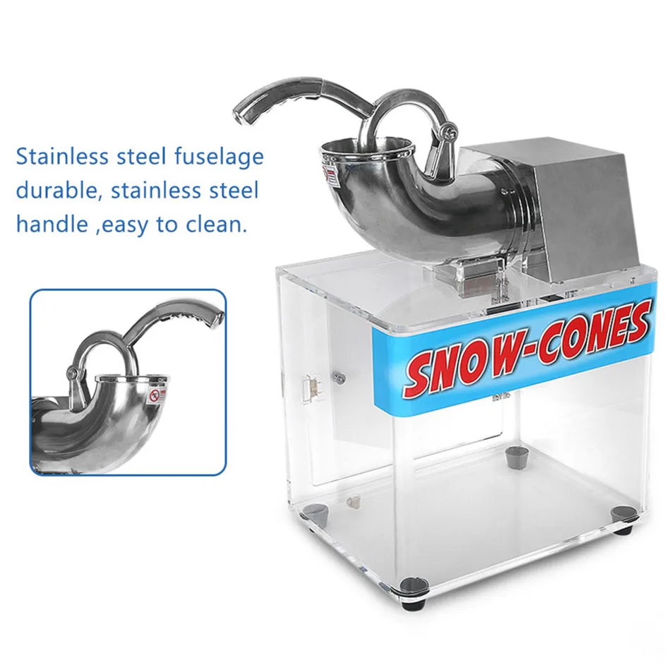 220v Snow Ice Shaver Machine Electric Commercial Stainless Steel Slushie Machine