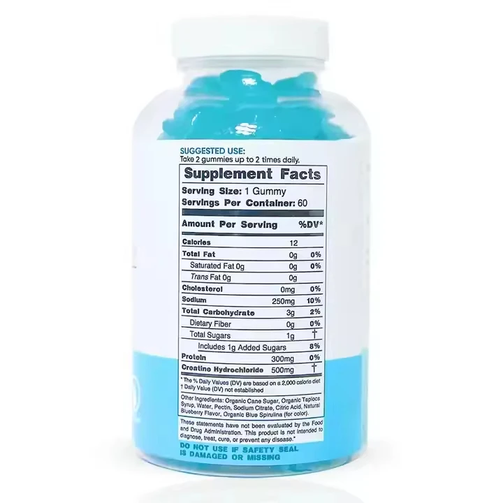 Hot sales OEM Natural fruit flavored vegetarian creatine monohydrate gummies creatine supplement