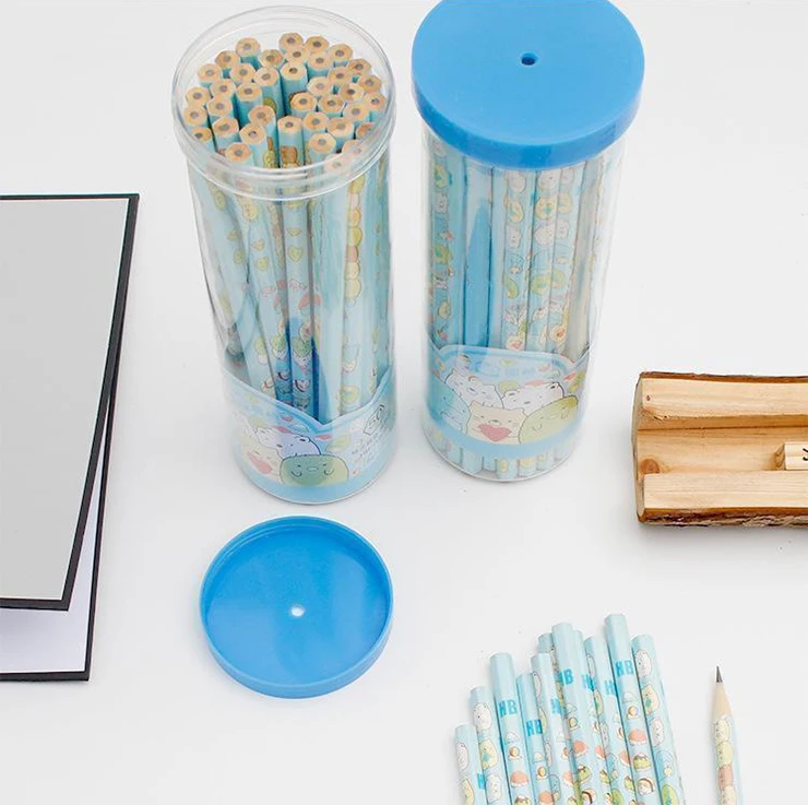 eco friendly natural wooden colored pencils kids school pencil stationary portable premium pencils set with eraser