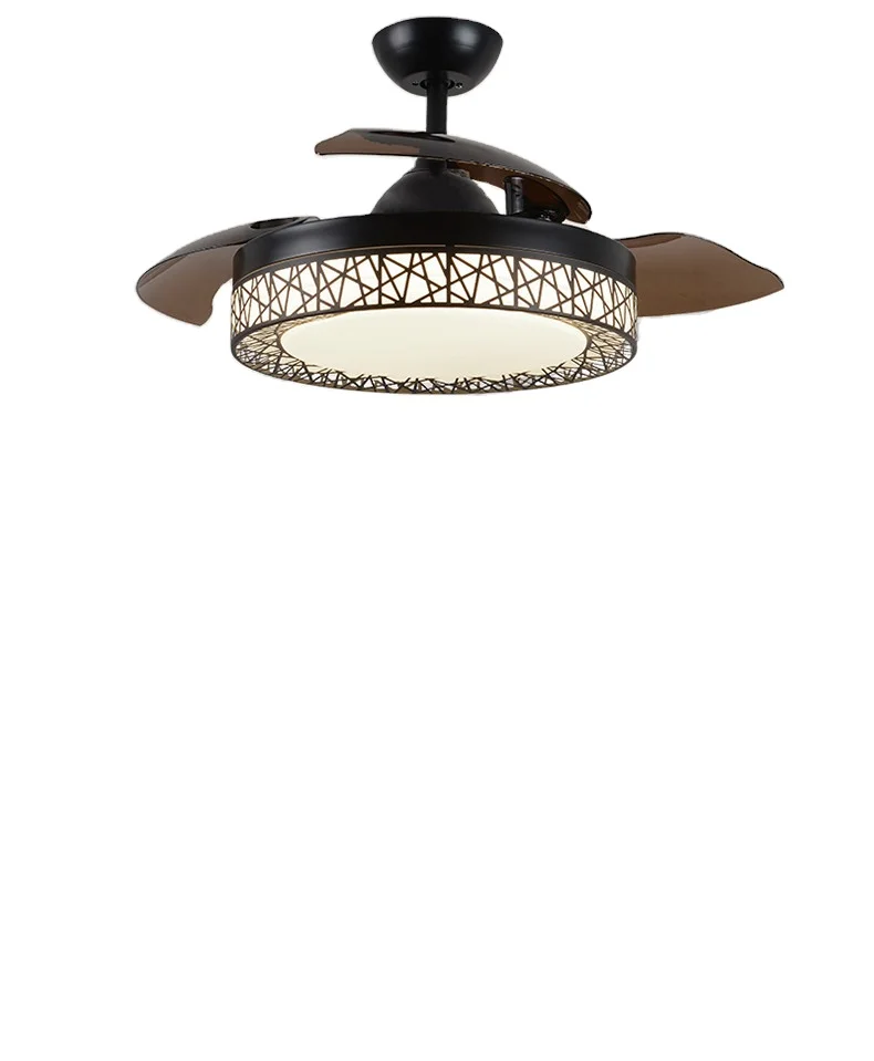 led ceiling fans Popular Design 42 inch AC Motor 110 Volt Invisible Ceiling Fan with LED Lamp for Bedroom Living Room Mall Hotel