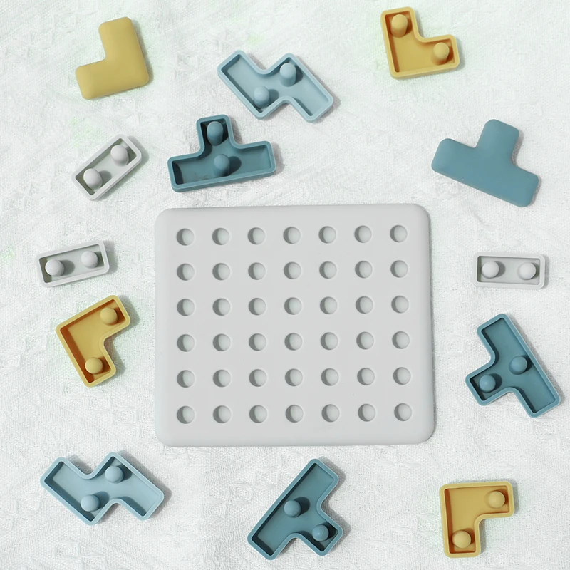 PAISEN Silicone Sensory Toys Stem Pentomino Puzzle Brain Teaser Game Puzzle Educational Toys for Adults Teens Kids Toddler Baby