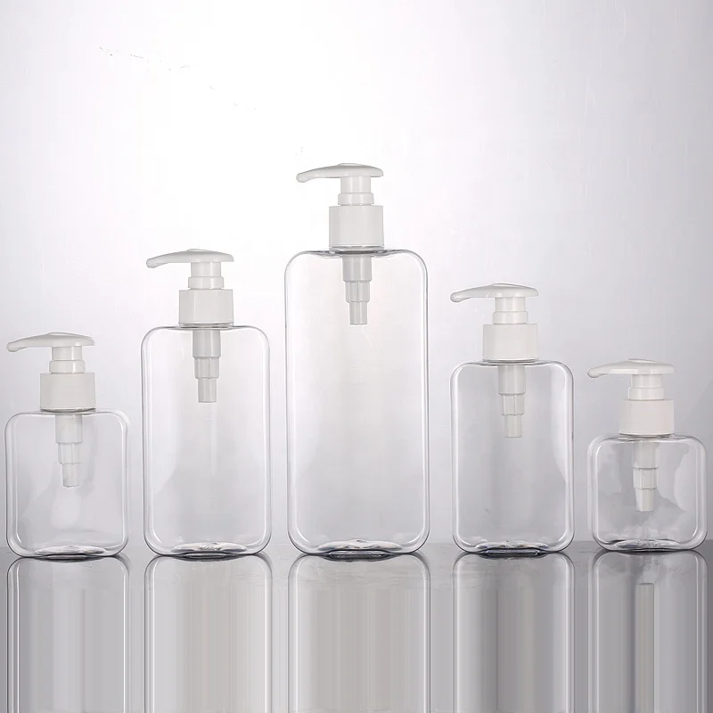 Factory price 100ml 150ml 200ml 300ml 400ml 500ml plastic unilever soap clear lotion skincare packaging shampoo bottles