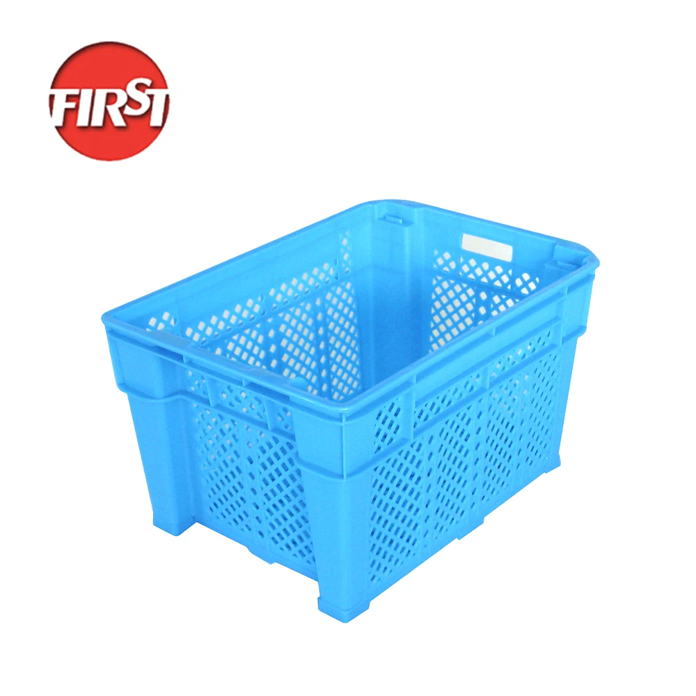 China manufacturer turnover kitchen vegetable plastic storage baskets meat crate stackable plastic fruit crates