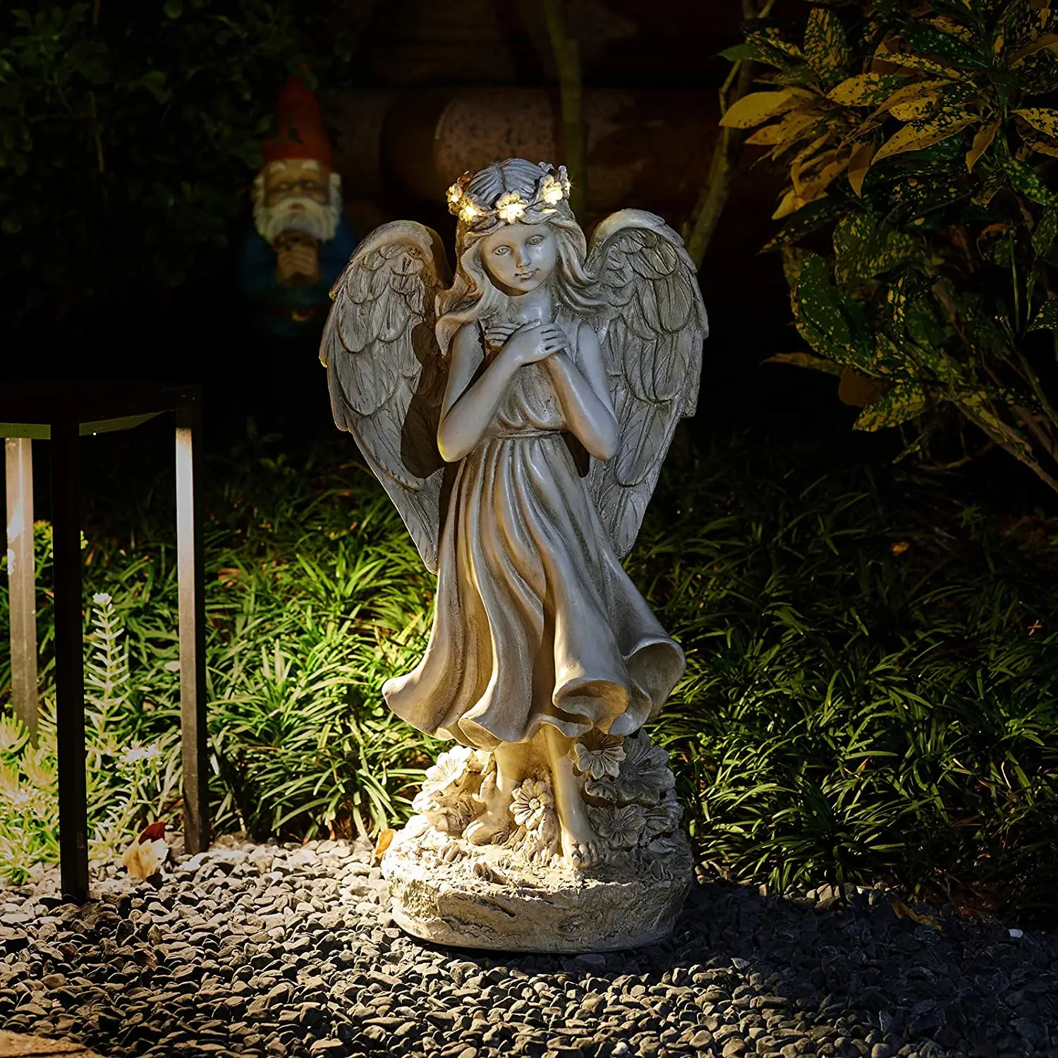  Light Up Angel Figurines and Statues Feature Battery with Powered Led Lights Timer Polyresin for