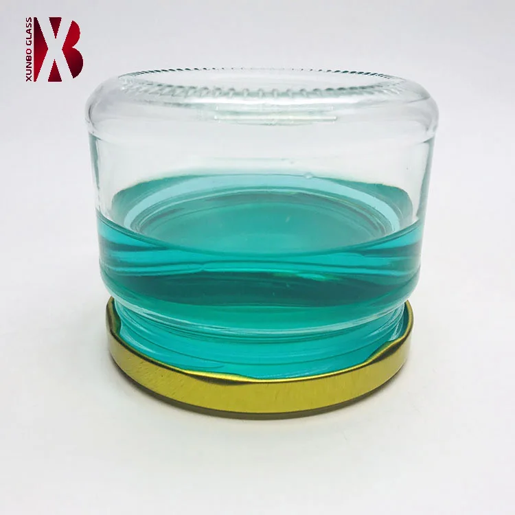 wide mouth glass honey jars with metal screw lid 250ml 300ml