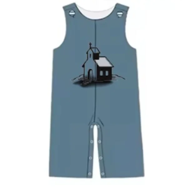 New Design Baby Girl Boys Spring Smocked Clothing Outfit Toddler Kids It Is Well with My Soul Design Siblings Smocked Set