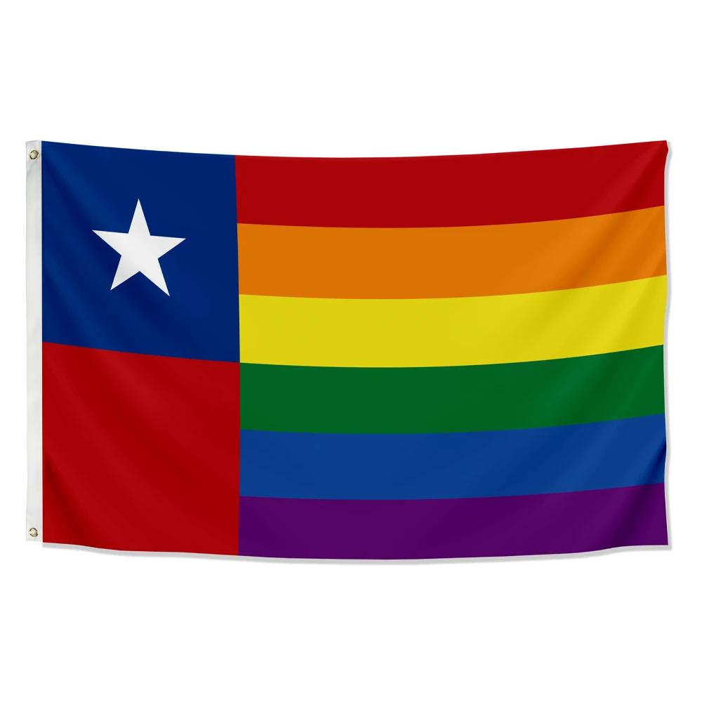 Wholesale Chile Gay Flag 3x5 FT 90x150cm Rainbow Gay Pride Flag Translucent Flags Polyester LGBT Banner