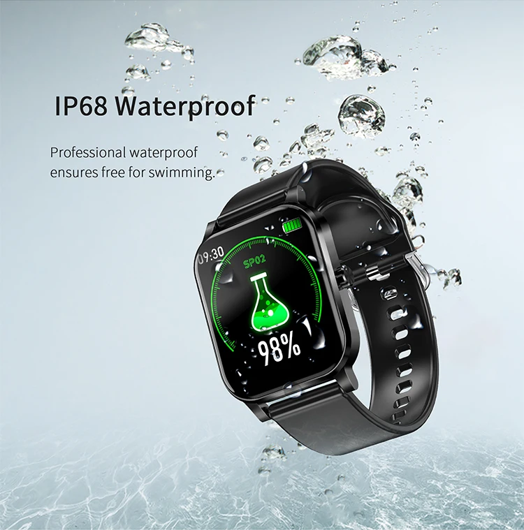 
Amazon hot sale 1.4 inch TFT Full touch screen square dial sport smart watch with heart rate monitor for men and women 