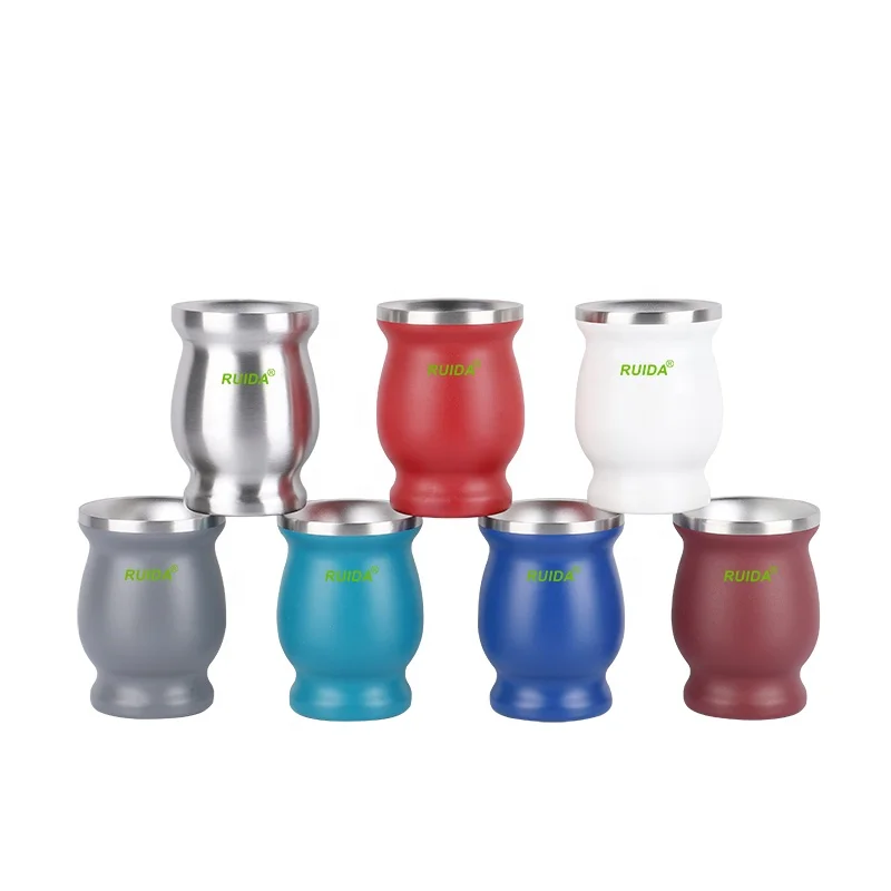 2022 New Product Yerba Mate Cup Double Wall Cup Tea Mug With Straw