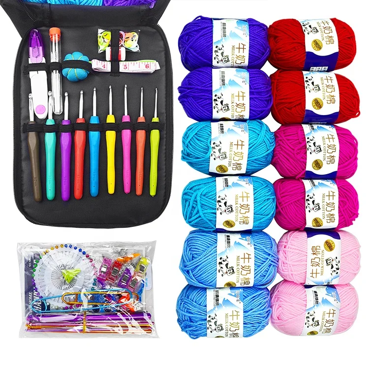 Portable Aluminum Crochet hook set for kid and beginners.