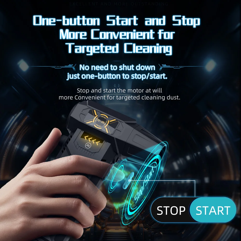 infinitely speed adjustment jet fan mini blower with security protection air duster for dust removal keyboard equipment cleaning