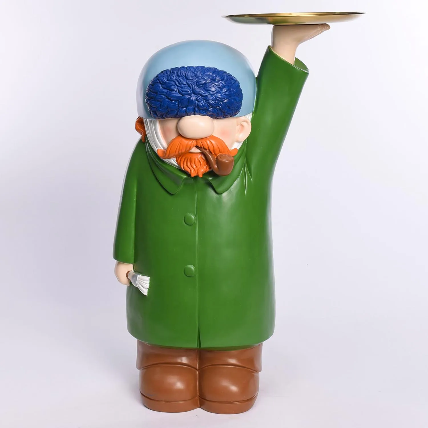 2024 Resin Van Gogh Large Size Statue Stylish Home Decoration Room Storage Candy Cosmetics with Iron Tray