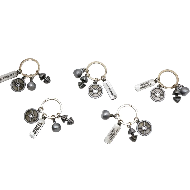 sliding custom designer dudumbbells barbell plate converter set gym foam gym equipment barbell cushion 4-in-1 Keychain