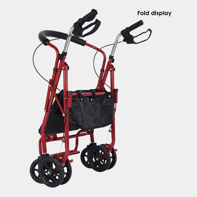 High-quality portable elderly walker foldable 7-inch wheeled elderly walker aid