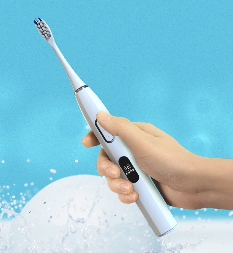 
New sonic electric toothbrush with screen rechargeable IPX8 waterproof with 110mah battery OEM Adult CE ROHS 