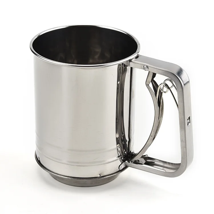 Wholesale Kitchen DIY Powder Mug Flour Sieve Stainless Steel Cup Shape Strainer Baking Mesh Flour Sifter