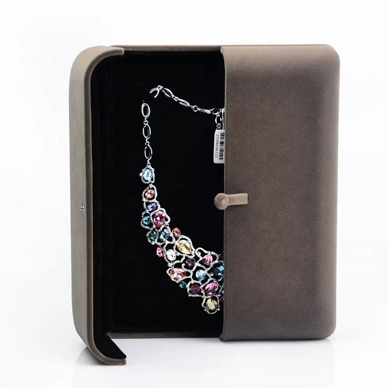 FANXI high quality Velvet cover jewelry ring earring necklace bracelet set jewelry box custom logo