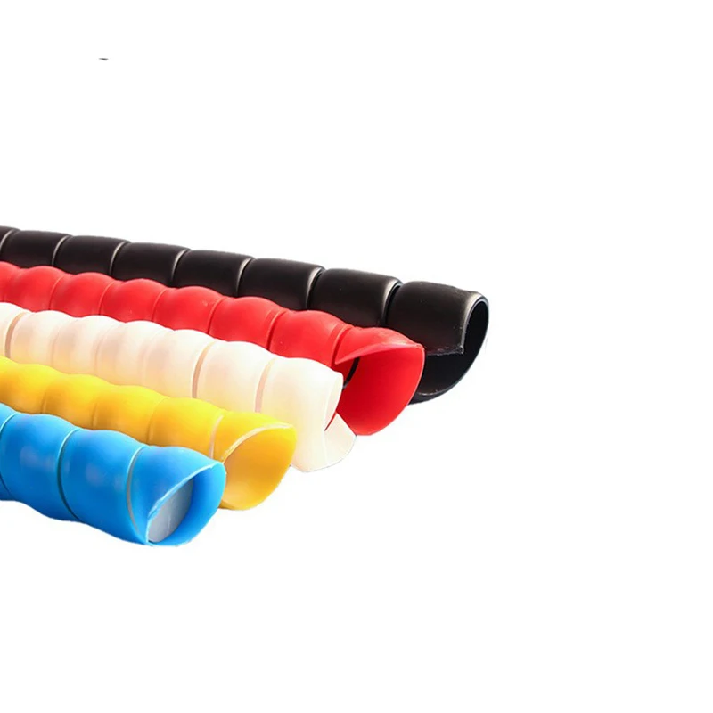 Flexible Spiral Tube Wrap Cable Management Sleeve Computer Wire Manage Cord 3 Meters Length Black