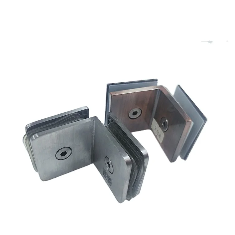 Square Glass Hinges for Fixed Wall 90 Degree Bedroom/Office Wall Attachments Glass Accessories for Beds
