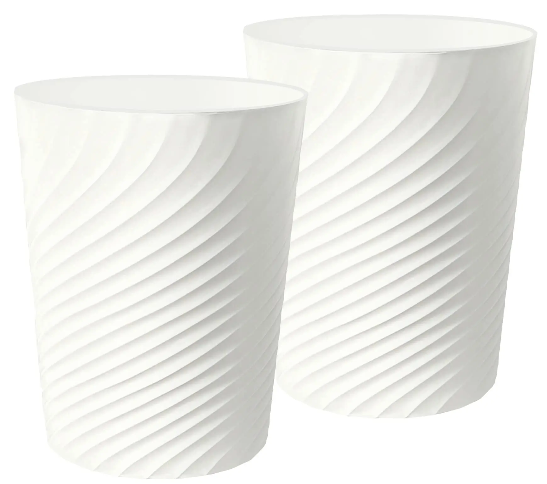 White 1.8 Gallon Small Trash Can Wastebasket Recycling Bin Slim Profile for Compact Spaces Bathroom, Office, Bedroom, Kitchen