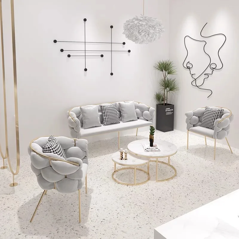 luxury single and double sofa chair reading leisure chair for Customized sales Nordic makeup chair