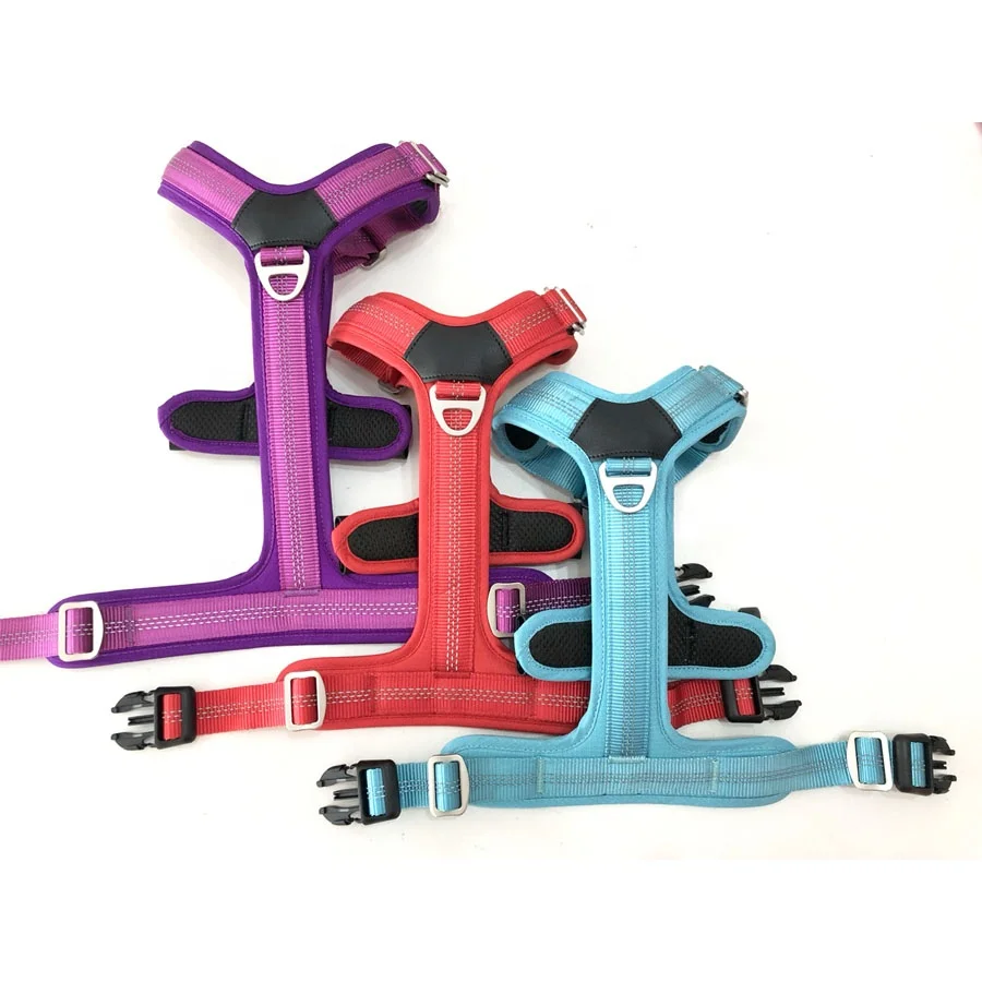 Full Body Vest Removable Waist Strap Double Clip Shutter Neck Buckle Reflective Webbing Tactical Strong Dog Harness for Big Dog