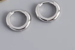 2022 korean fashion earrings jewelry 925 sterling silver round geometric earrings minimalist gold plated hoop earrings for women