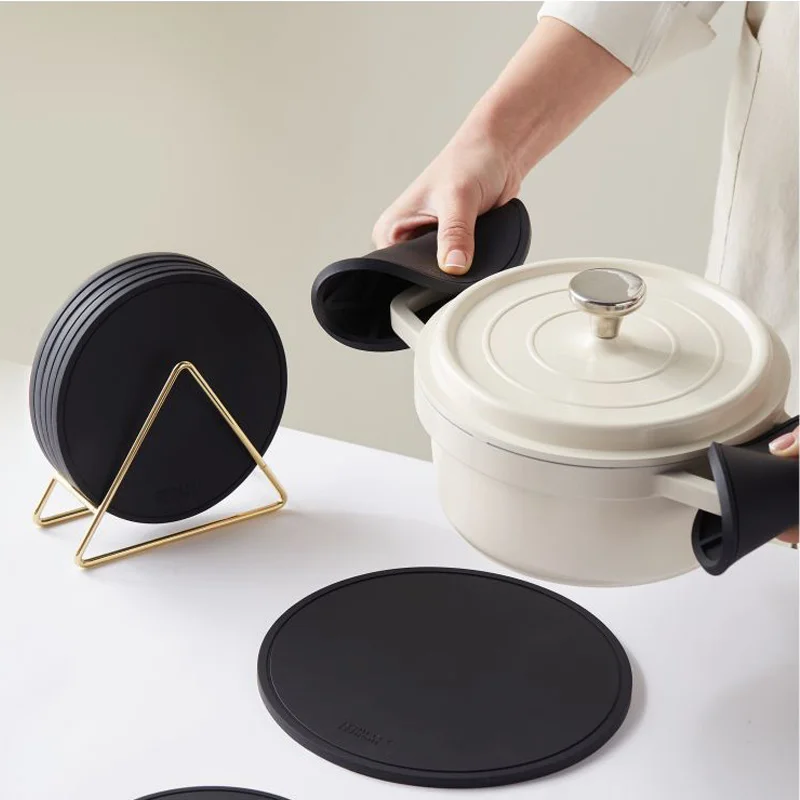 Hot Sale Heat Insulating Mat Dining Table Pad Heat-Resistant Pot Household Circular Bowl Silicone Trivet Mat for Kitchen