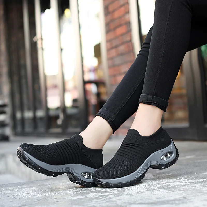 Women Platform For Chunky Sneakers Girls Jogging Shoe Ladies Tennis Air Cushion Sport Safety Thick Bottom Casual Jogger Shoes