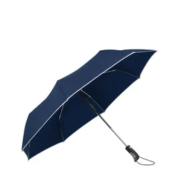 Saivina high quality luxury 3 folding umbrella with leather cover auto open and close