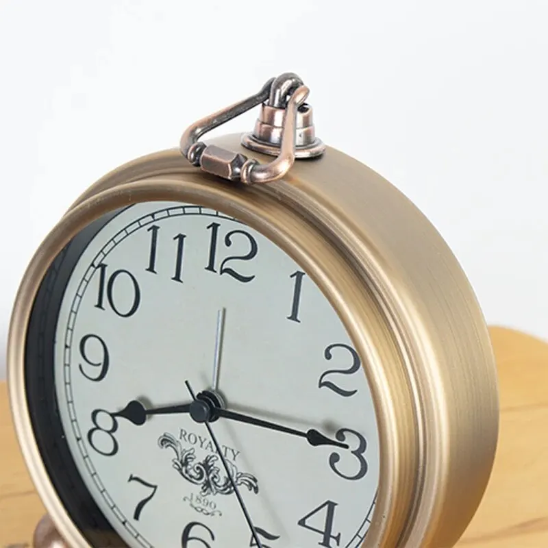 Iron Alarm Clock with Night Light - American Creative Electronic Clock for Home Decor and Back to School