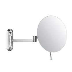 Kaiiy Makeup Mirror Single Sided Wall Mounted Double Bares Round Bathroom Cosmetic Mirror