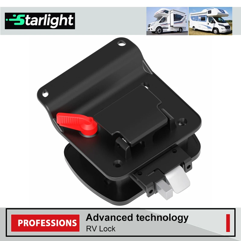 RV Door Lock Replacement, Upgraded RV Door Latch with Paddle Deadbolt 2 Keys Camper Door Lock for Travel Trailers Horse Cargo