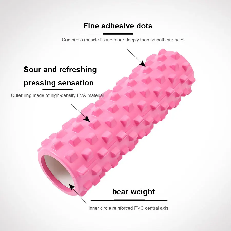 High-Density Soft Grid EVA Hollow Fitness Yoga Foam Roller Portable Muscle Massage Roller for Exercise Made with PVC