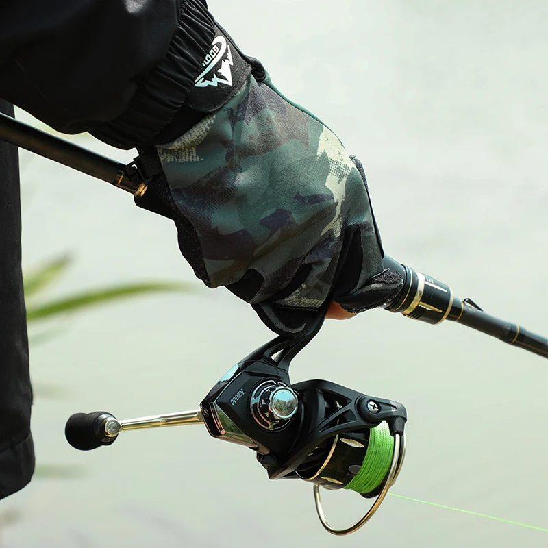 GOLOVEJOY DB68 Breathable Upf 50+ Uv Protection Sun Fingerless Fish Scale Gloves Cycling Antislip Fishing Gloves