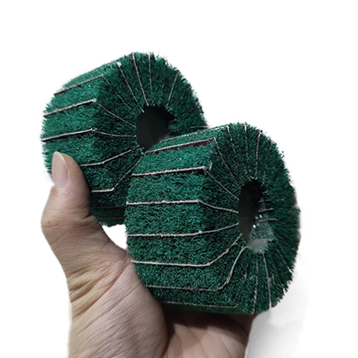 20mm-100mm Non Woven Flap Sanding Wheel 180# 6mm Shank Fiber Abrasive Scouring Pad Polishing Grinding Wheel for Metal 80x40mmx6