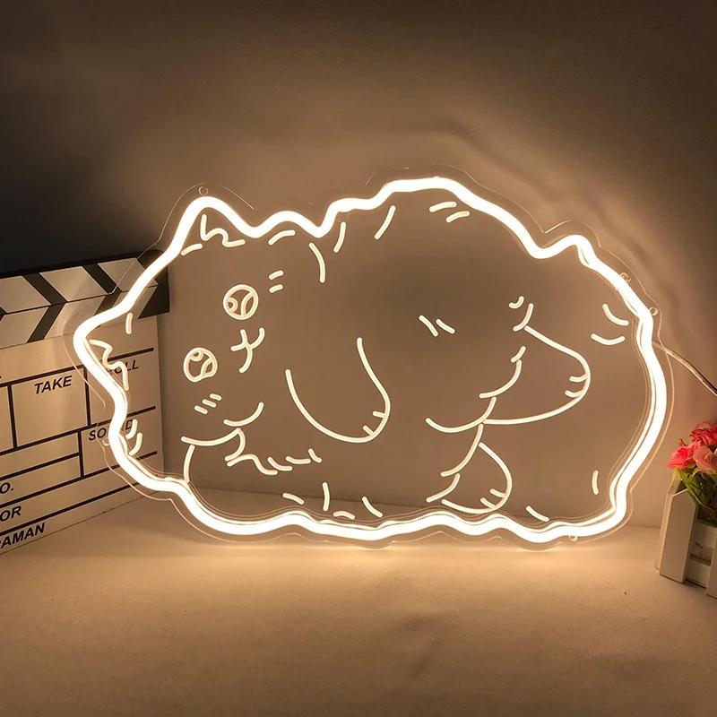 Wholesale neon light emitting diode home decoration cartoon design acrylic style grids bar atmosphere light