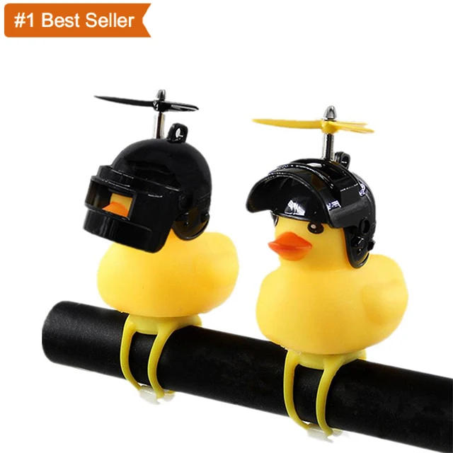 Istaride Cute Bicycle Bell With Light Broken Wind Small Yellow Duck Bike Bell MTB Road Bike Motor Helmet Riding Bicycle Horn